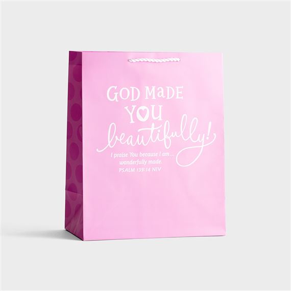 GOD MADE YOU BEAUTIFULLY - PINK GIFT BAG